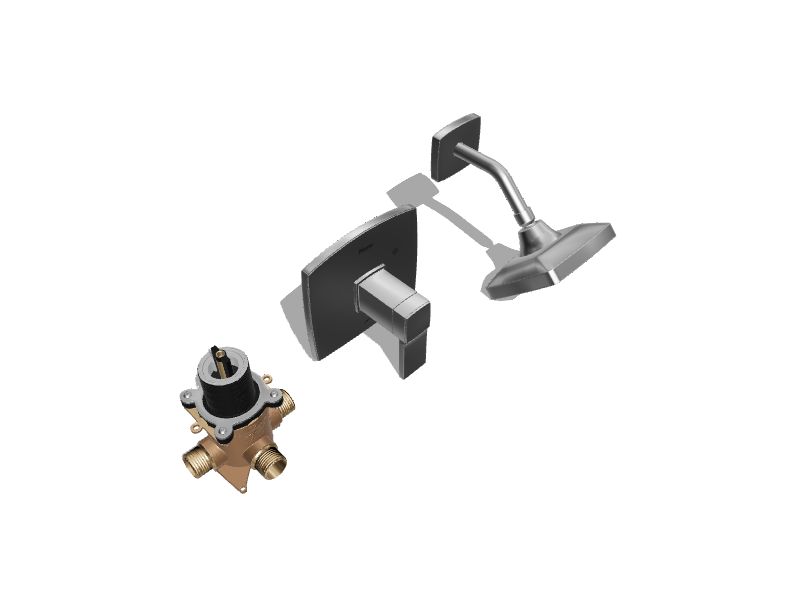 Pfister Deckard Bath Polished Chrome 1handle Multifunction Square