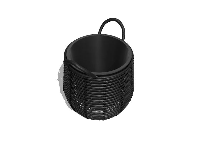 Origin 21 12.6in W x 11.81in H Black Wicker Indoor/Outdoor Planter at