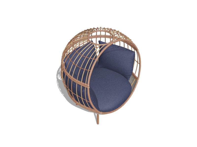 draaipunt ik ben slaperig Pigment Origin 21 Brennfield Woven Teak Metal Frame Stationary Egg Chair(s) with  Blue Cushioned Seat in the Patio Chairs department at Lowes.com