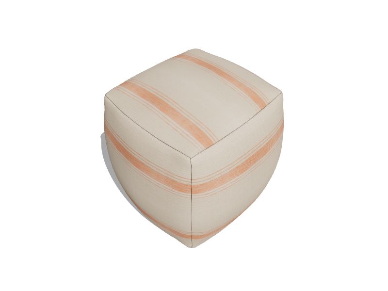 allen + roth Stripe pink pouf Modern Cream/Pink Cotton Pouf Ottoman in