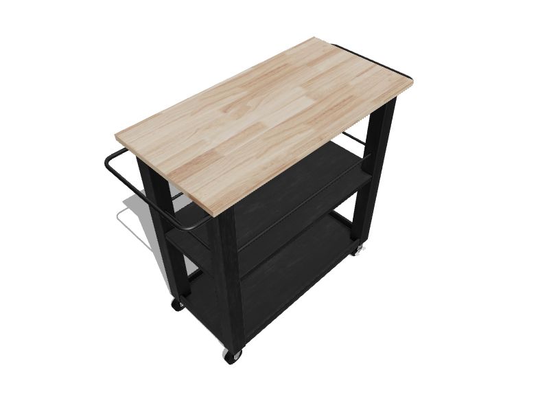 Origin 21 Black Mdf Base with Wood Top Rolling Kitchen Island (35.75-in x  18-in x 35-in) in the Kitchen Islands & Carts department at