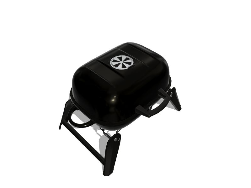 Barbecue Tabletop with Zinc Grill, Black, 31 x 21 x 14 cm, 71431.0