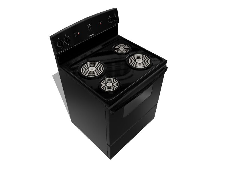 Hotpoint 30-in 4 Burners 5-cu ft Freestanding Electric Range (Black) in the  Single Oven Electric Ranges department at