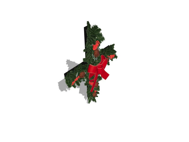 GERSON INTERNATIONAL 24 in. Christmas Greenery Cross with Red Berry Sprays  and Red Bow Yard Stake 2363760EC - The Home Depot