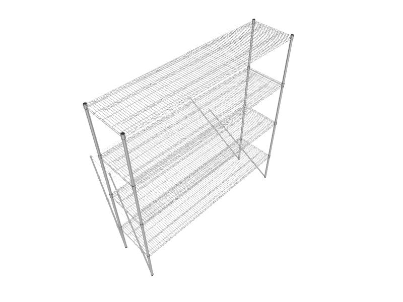 edsal 18in D x 72in W x 74in H 4Tier Heavy Duty Wire Utility at