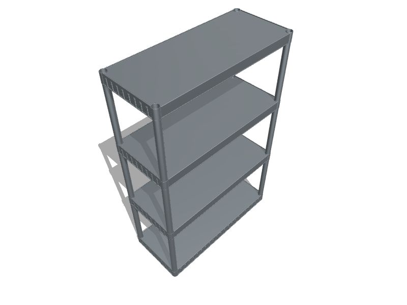 Project Source Plastic 4-Tier Utility Shelving Unit (34.75-in W x