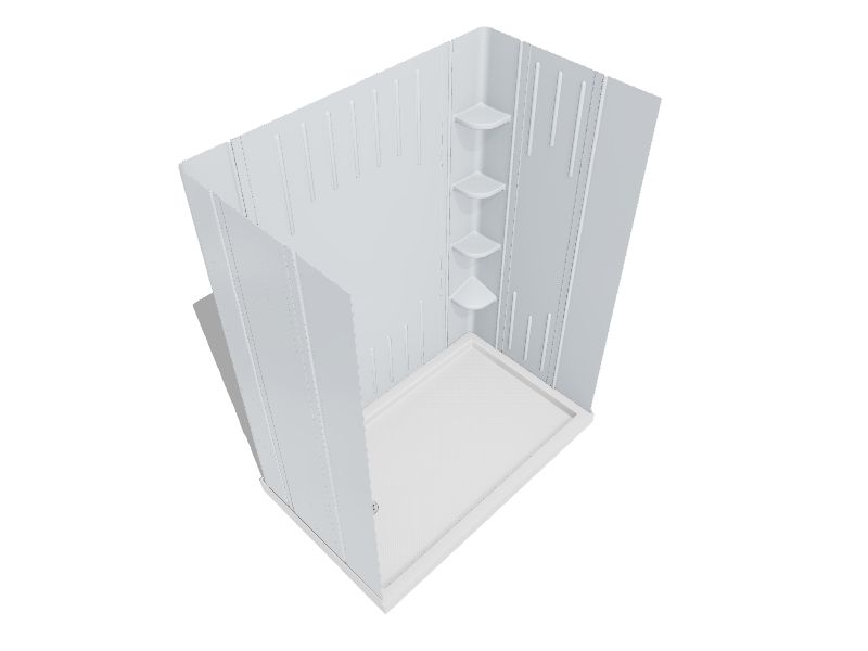 DreamLine QWALL3 2Piece 36in W x 60in L x 76in H White Rectangular