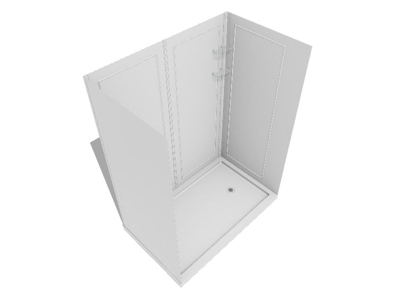 DreamLine QWALL5 White 2Piece 36in x 60in x 77in Base/Wall