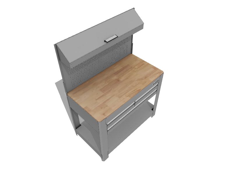 Kobalt 38.5-in H Plain Wood Color, Grey Wood Work Bench at