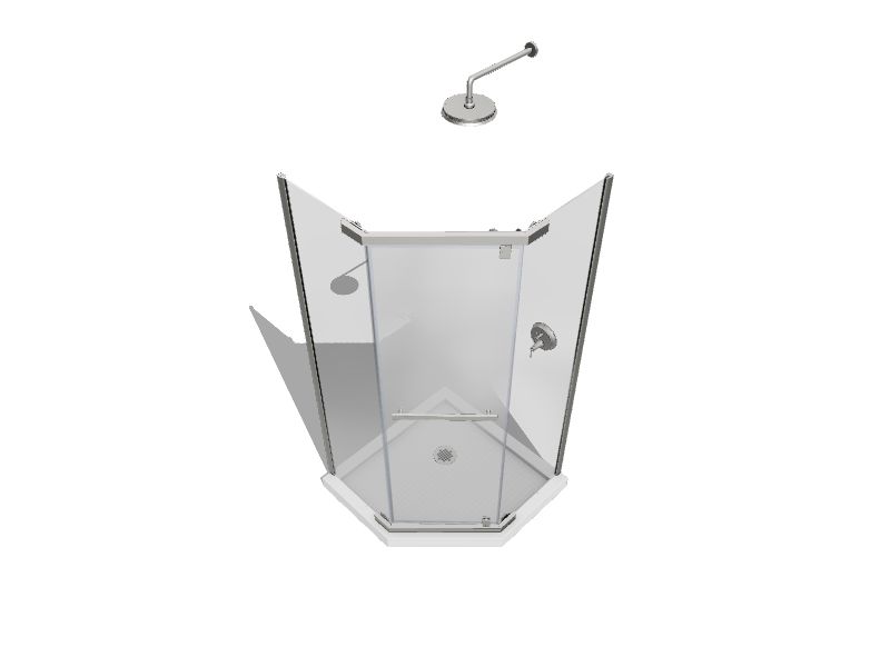 DreamLine Prism 341/8in W x 72in H Single Frameless Pivot Brushed