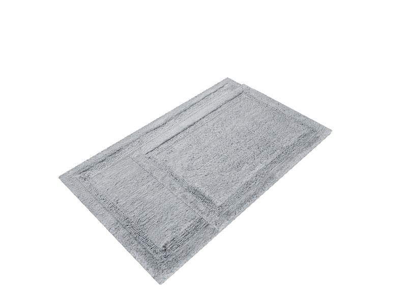 Olivia Gray Erin Cotton Bath Rug 36-in x 24-in Grey Cotton Bath