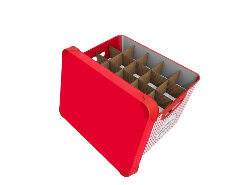 Simplify 11.81-in x 5.91-in 80-Compartment Red Cardboard Ornament