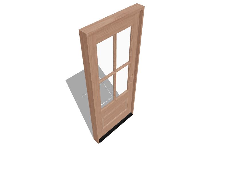 Greatview Doors 36-in x 80-in Wood 3/4 Lite Left-Hand Inswing Mahogany  Unfinished Prehung Single Front Door Solid Core