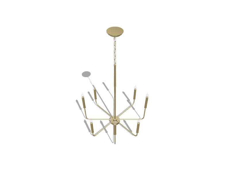 LNC Modern Gold Candlestick Island Chandelier Transitional 8-Light