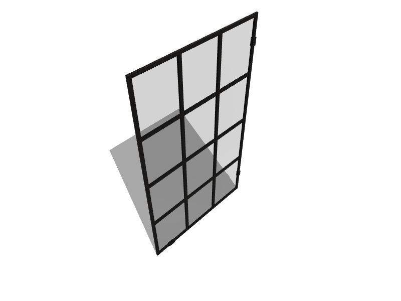 Glass Warehouse Matte Black 34in W x 58.25in H Frameless Fixed