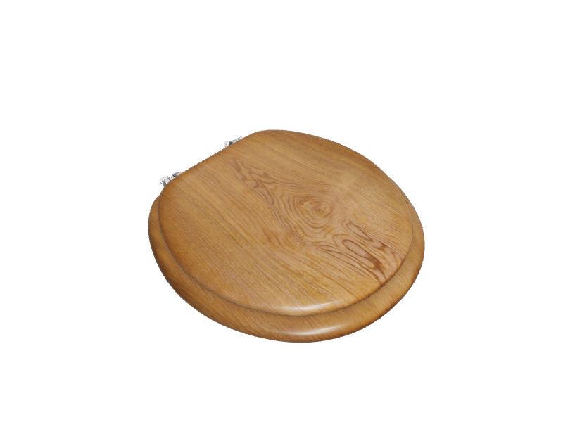 Project Source Wood Oak Round Toilet Seat at