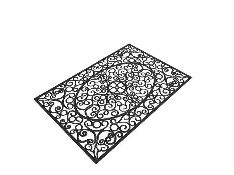 Black Plastic Abstract Pattern 2 x 3 Feet AntiSkid Door Mat by @home