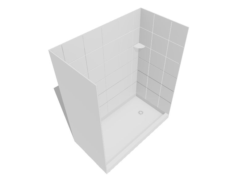 SWAN White 5Piece 32in x 60in x 72in Base/Wall/Door Rectangular