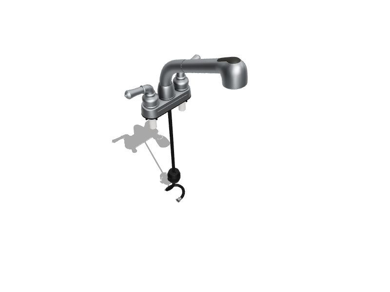 Project Source Chrome 2handle Deckmount Utility Faucet with Pulldown