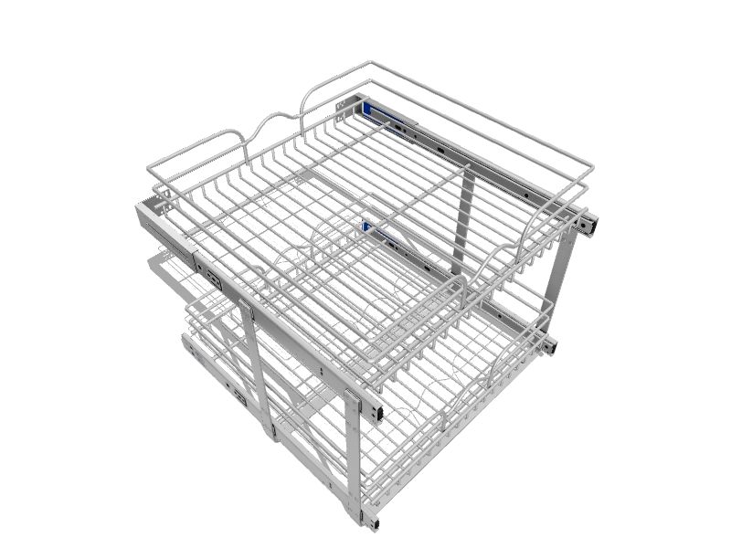 Simply Put 11-in W x 19.1875-in H 2-Tier Cabinet-mount Metal Soft Close  Pull-out Sliding Basket Kit in the Cabinet Organizers department at