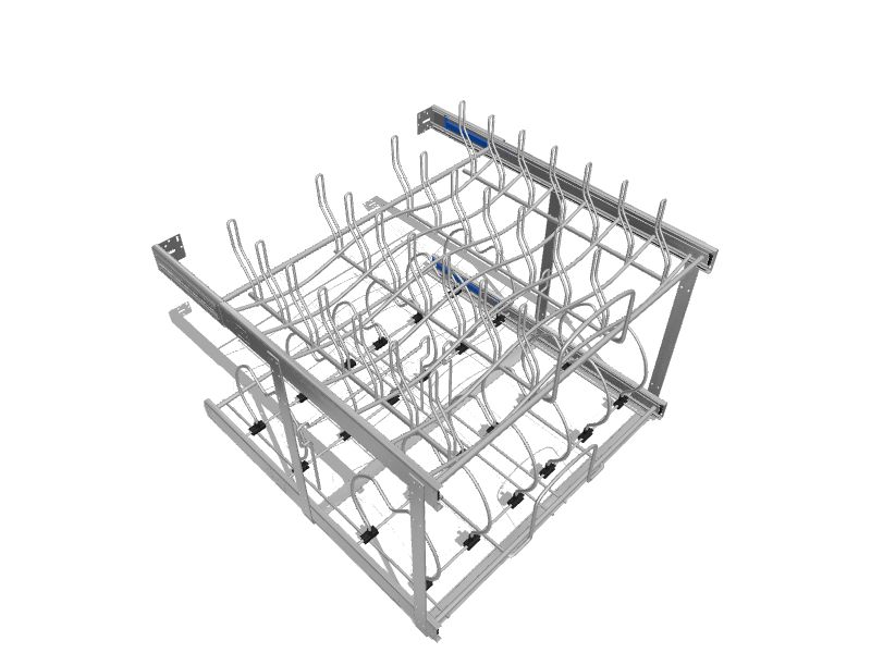 Rev-A-Shelf 20.75-in W x 18-in H 2-Tier Pull Out Metal Soft Close Baskets & Organizers in Chrome | CO-21SC-2-5