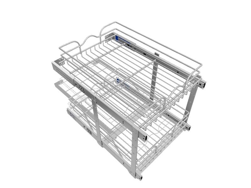 Simply Put 17.5-in W x 14.6875-in H 2-Tier Cabinet-mount Metal Soft Close  Pull-out Sliding Basket Kit in the Cabinet Organizers department at