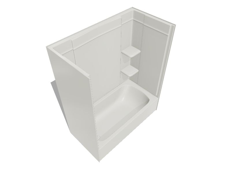 Sterling Ensemble 32in x 60in x 75in Biscuit 4Piece Bathtub and