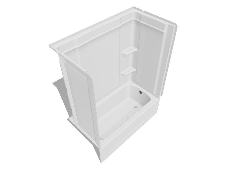 Sterling Ensemble 32in x 60in x 77in White 4Piece Bathtub and