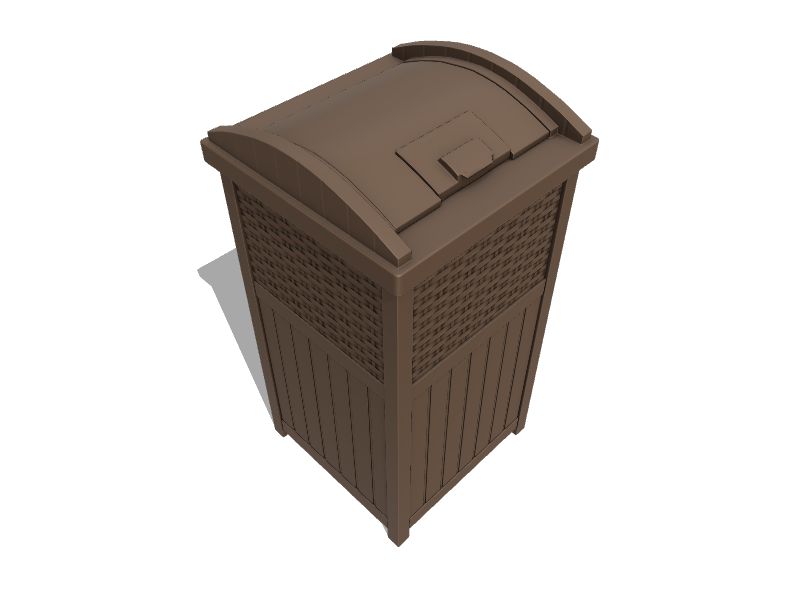 Suncast 60 Gallon Resin Outdoor Patio Storage Box, Java & 33 Gallon  Hideaway Can Resin Outdoor Trash with Lid Use in Backyard, Deck, or Patio