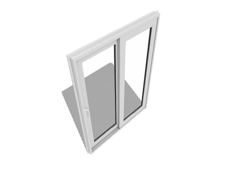 JELDWEN V4500 60in x 80in x 49/16in Jamb Lowe Argon White Vinyl Sliding LeftHand Sliding