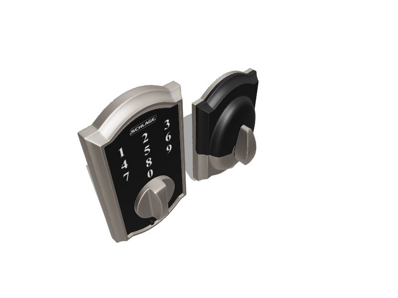 Schlage® Sense™ Satin Nickel Smart Door Deadbolt with Camelot Trim