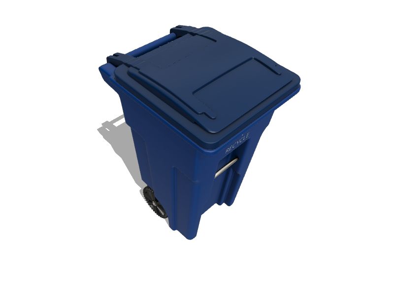 Toter 64 Gal. Blue Recycling Container with Wheels and Lid 