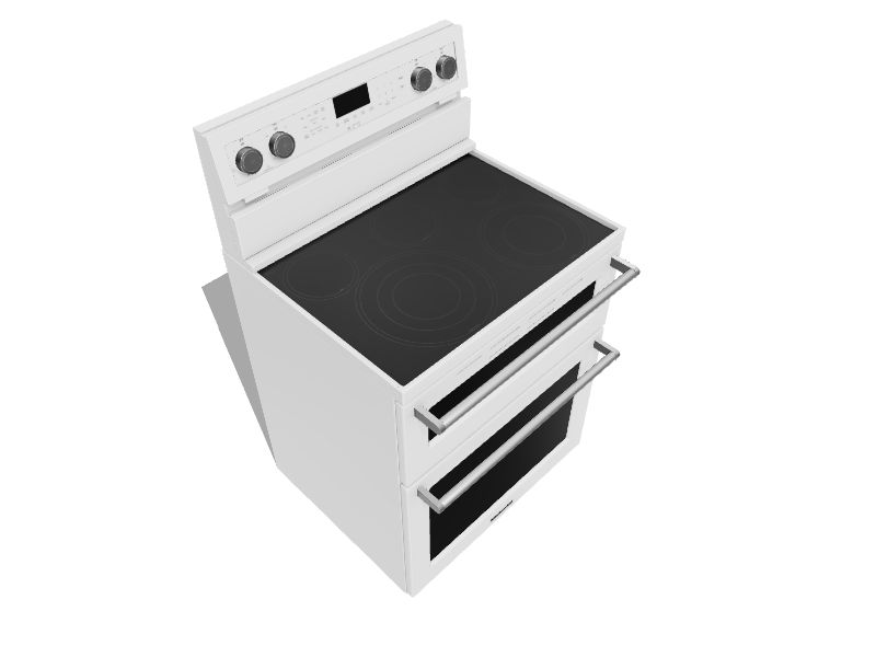 KitchenAid® 30 White Free Standing Electric Double Oven Range