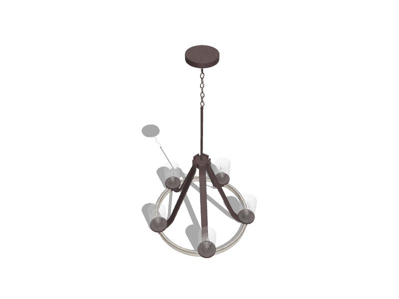 Kichler Barrington 5Light Anvil Iron and Distressed Antique Grey Rustic Dry rated Chandelier at