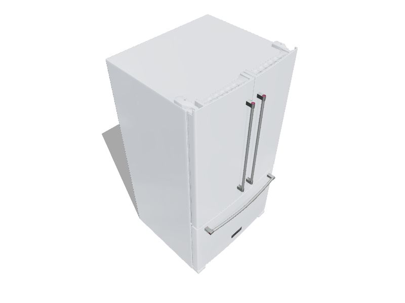 KRFF305EWH KitchenAid 25 Cu. Ft. 36-Width Standard Depth French Door  Refrigerator with Interior Dispense - White WHITE - Metro Appliances & More