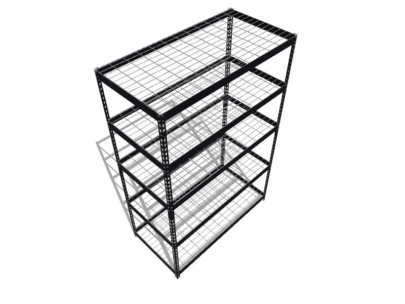 Storage Rack; Perforated, 304 Stainless Steel, 48 W x 28 D x 72 H, 5  Shelves 9611-47