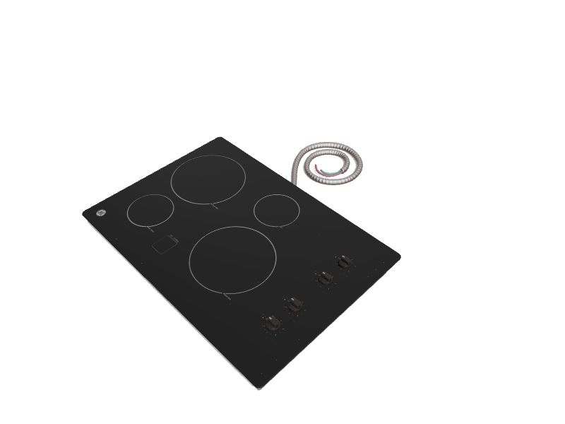 GE PP912BMBB 30 Smoothtop Electric Cooktop with 4 Ribbon Elements,  PowerBoil Burner, Melt Option and Dishwasher Safe Knobs: Black