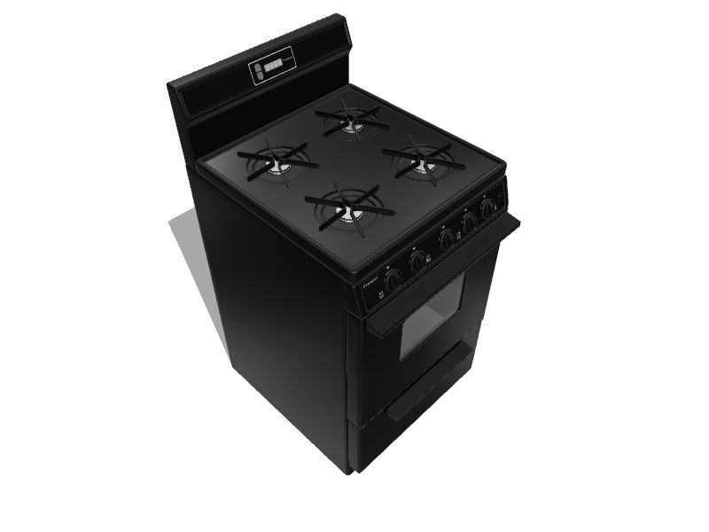 Premier 20in 4 Burners 2.4cu ft Freestanding Natural Gas Range (Black) in the Single Oven Gas