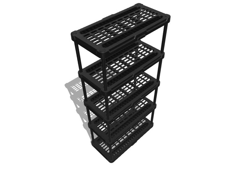 Plano 5-Shelf Heavy Duty Plastic Storage Shelves, 73” x 36” x 18”, 750