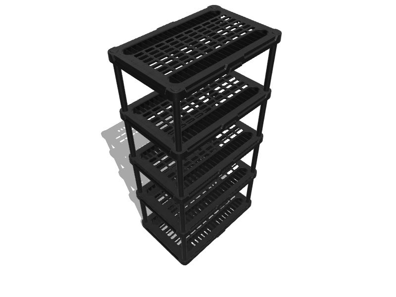 HDX 36” x 72” 5-Tiered Ventilated Plastic Storage Shelving Unit w/ Raised  Feet and Tool-Free Assembly