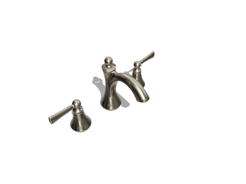 Moen Wynford Polished Nickel 2handle Widespread WaterSense Lowarc Bathroom Sink Faucet with