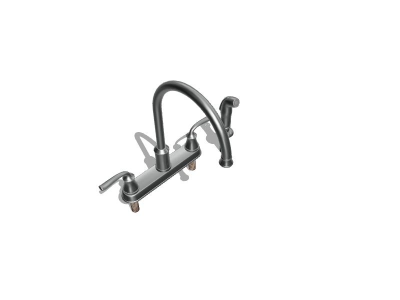 Delta Lorain Stainless Double Handle Kitchen Faucet (Deck Plate and Side Spray Included) in the