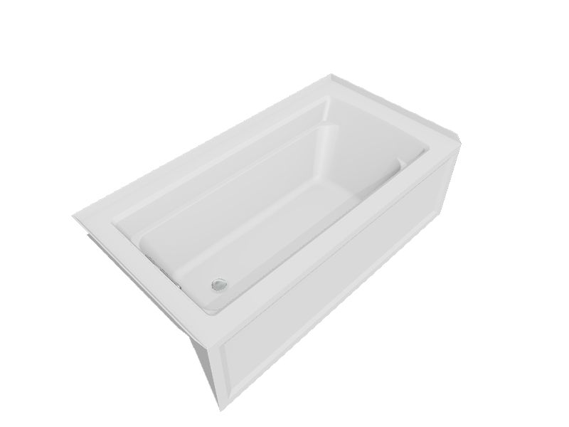 KOHLER Archer 32in W x 60in L White Acrylic Rectangular Left Drain