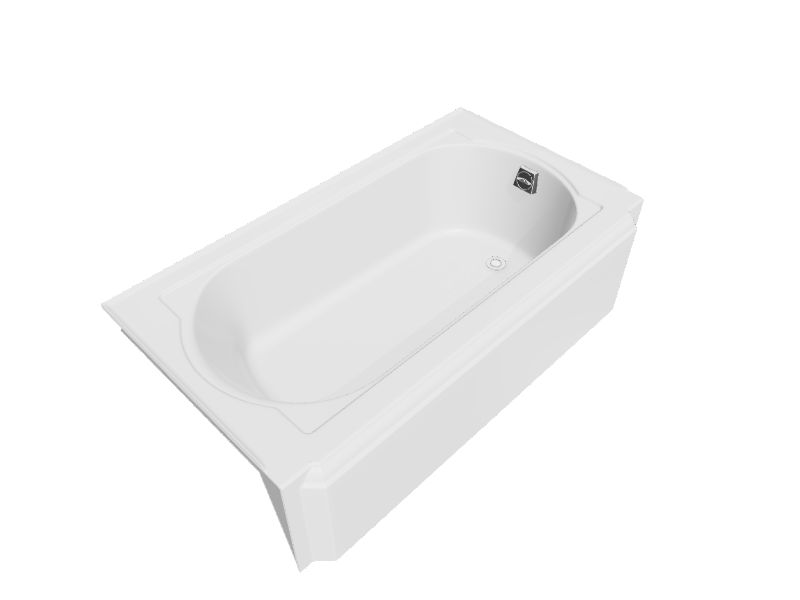 KOHLER Memoirs 33.75in W x 60in L White Cast Iron Oval Right Drain
