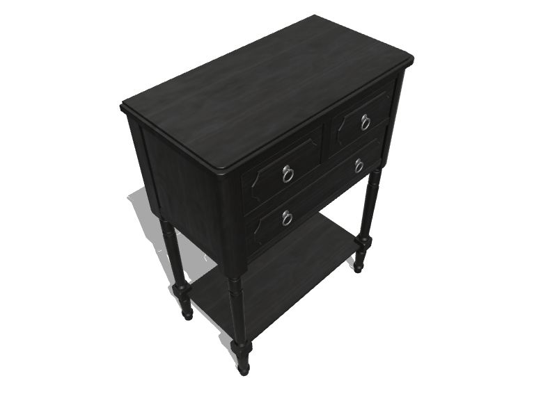 23.5in W x 31in H Ebony Wood End Table Assembly Required in the End