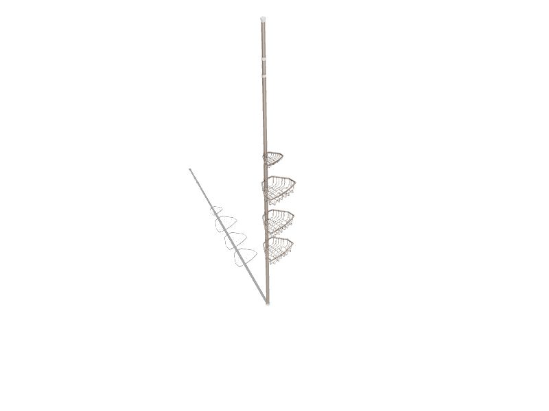 Style Selections Satin Nickel Steel 4-Shelf Tension Pole Freestanding  Shower Caddy 10.5-in x 8.5-in