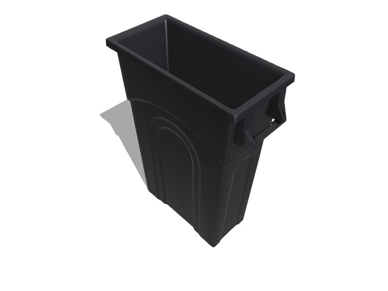 23 Gallon Heavy-Duty Black Wall Hugger Tall Restaurant Kitchen Trash Can  Home