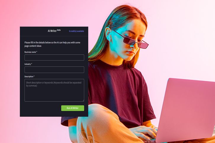 Copywriting on laptop