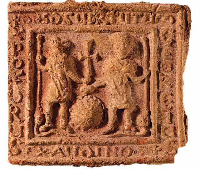 Saint Christopher and Saint George - Vinica Terracotta Icon