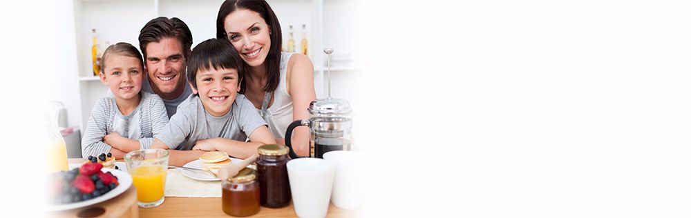 Family smiles after creating home remedies for toothaches. 